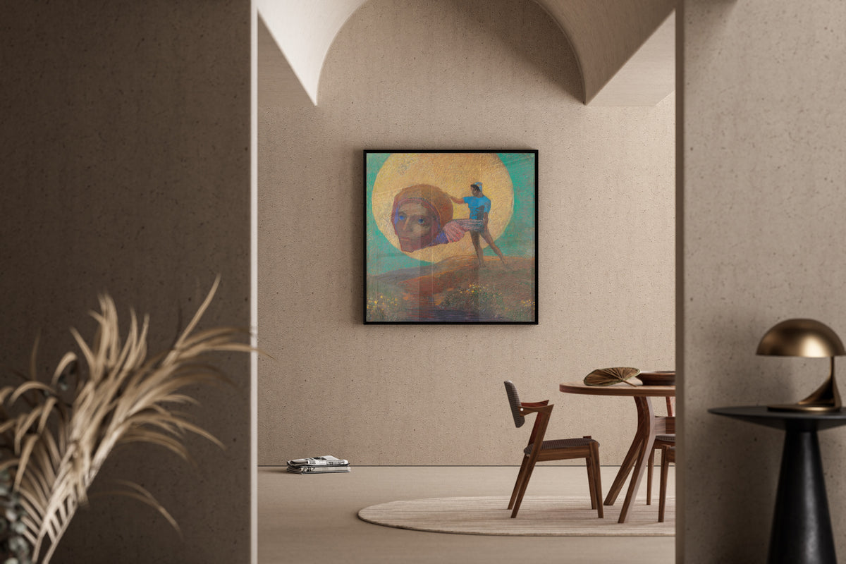 Odilon Redon — Figure Carrying a Winged Head (The Fall of Icarus) | Symbolist Art Print