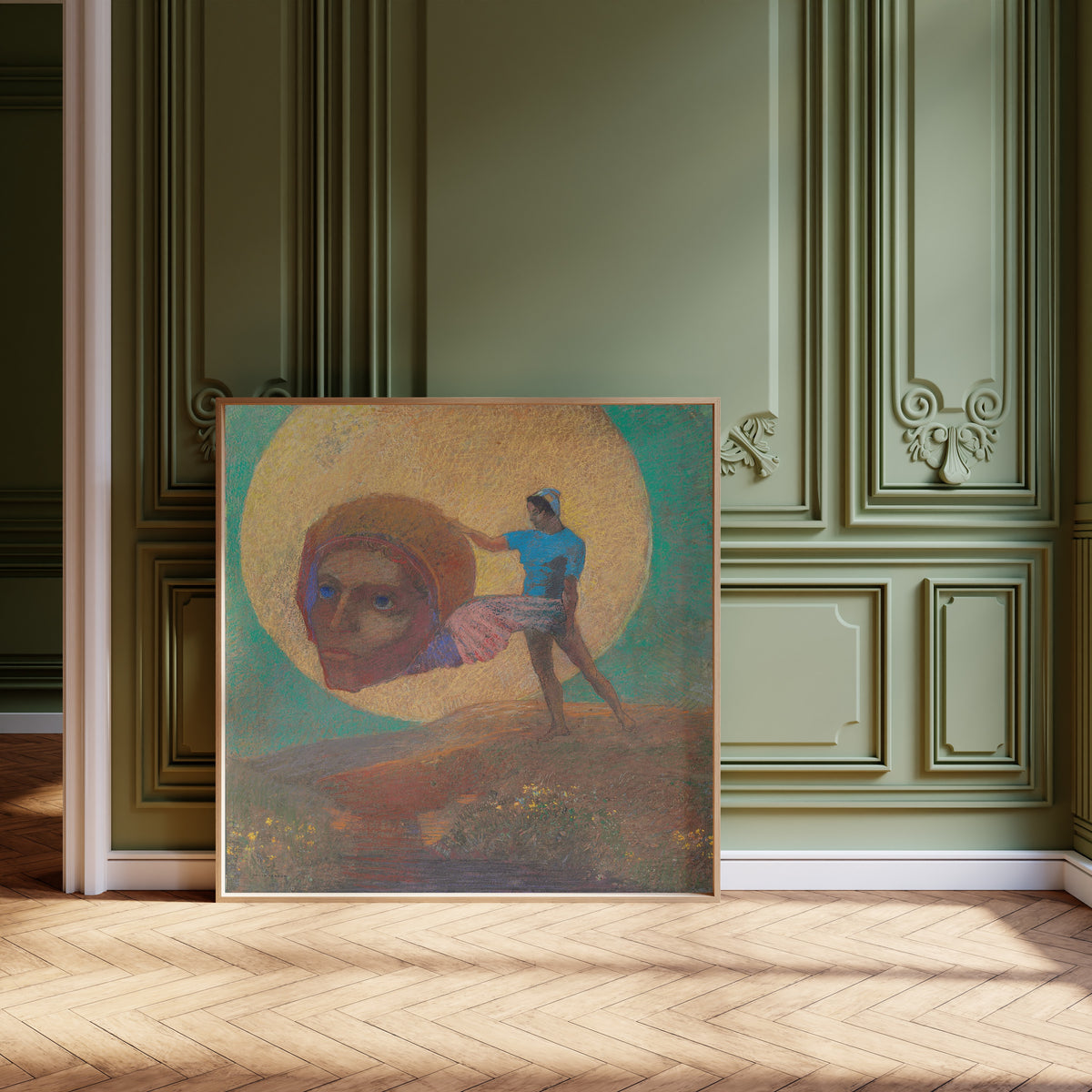 Odilon Redon — Figure Carrying a Winged Head (The Fall of Icarus) | Symbolist Art Print