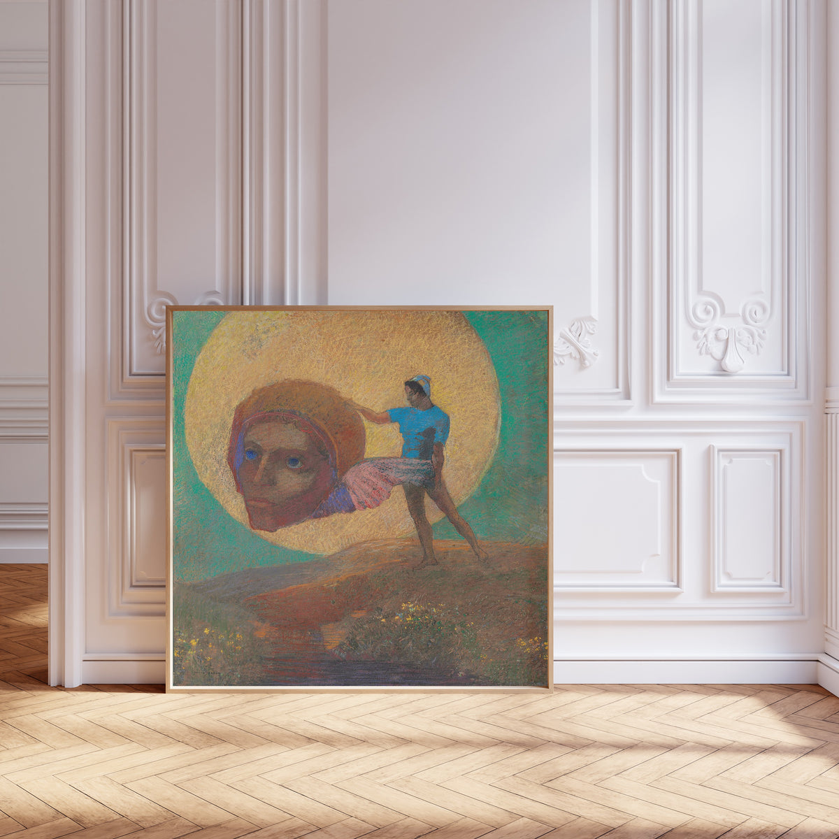 Odilon Redon — Figure Carrying a Winged Head (The Fall of Icarus) | Symbolist Art Print