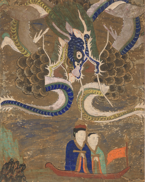 Korean painter (unidentified) — Figures with Dragons | Korean Painting Art Print