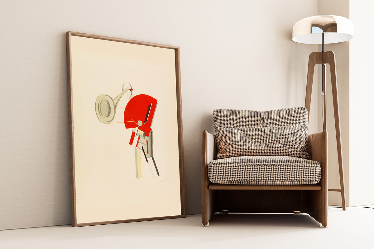 El Lissitzky — Figurines: The Announcer (Ansager) | Constructivist Lithograph Print