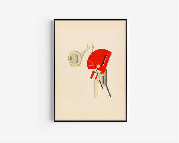 El Lissitzky — Figurines: The Announcer (Ansager) | Constructivist Lithograph Print