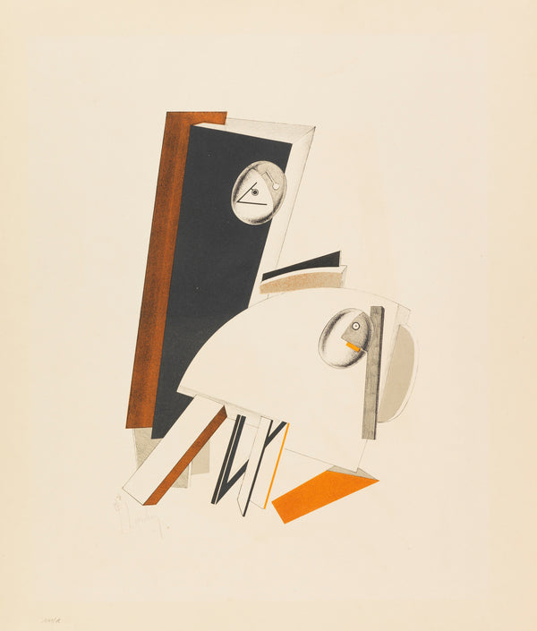 El Lissitzky — Figurines: The Anxious One (Ängstliche) | Constructivist Lithograph Print