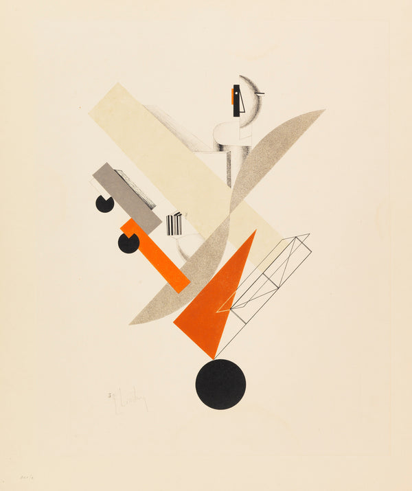 El Lissitzky — Figurines: The Globetrotter (in Time) | Constructivist Lithograph Print