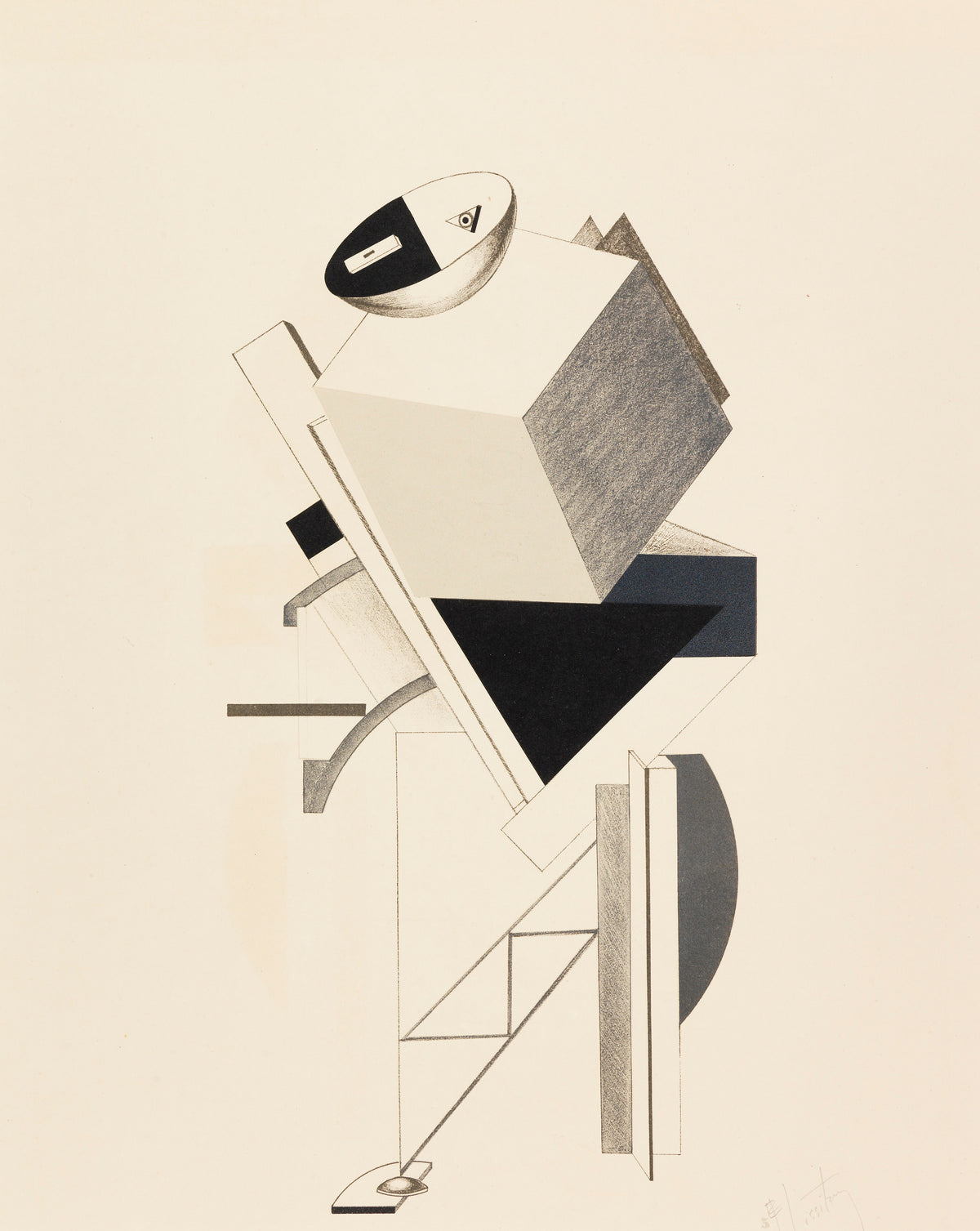 El Lissitzky — Figurines: The Sentry (Posten) | Constructivist Lithograph Print
