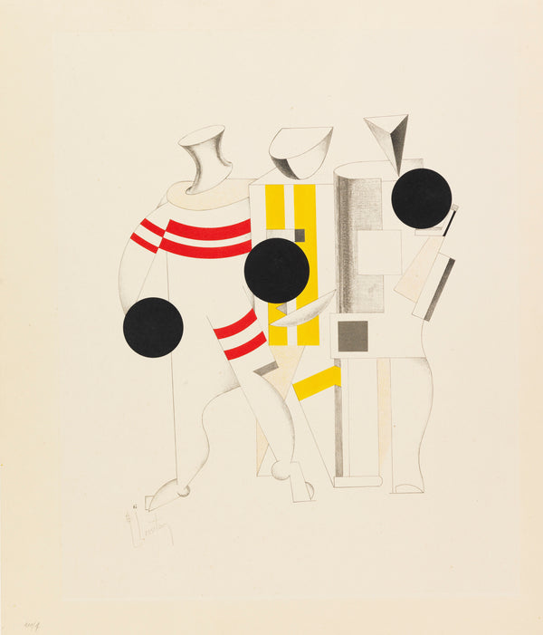 El Lissitzky — Figurines: The Sportsmen (Sportsmänner) | Constructivist Lithograph Print
