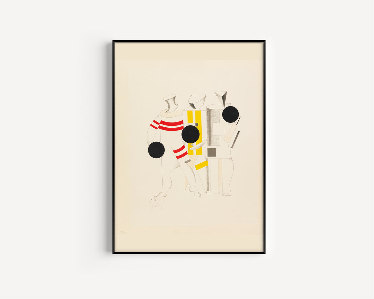 El Lissitzky — Figurines: The Sportsmen (Sportsmänner) | Constructivist Lithograph Print