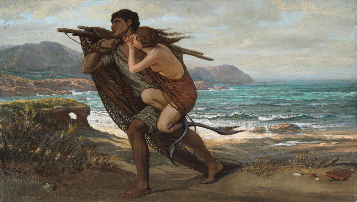 Elihu Vedder — Fisherman and Mermaid | Symbolist Art Print