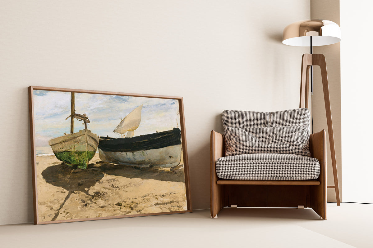 Joaquín Sorolla — Fishing Boats on the Beach, Valencia | Fine Art Print
