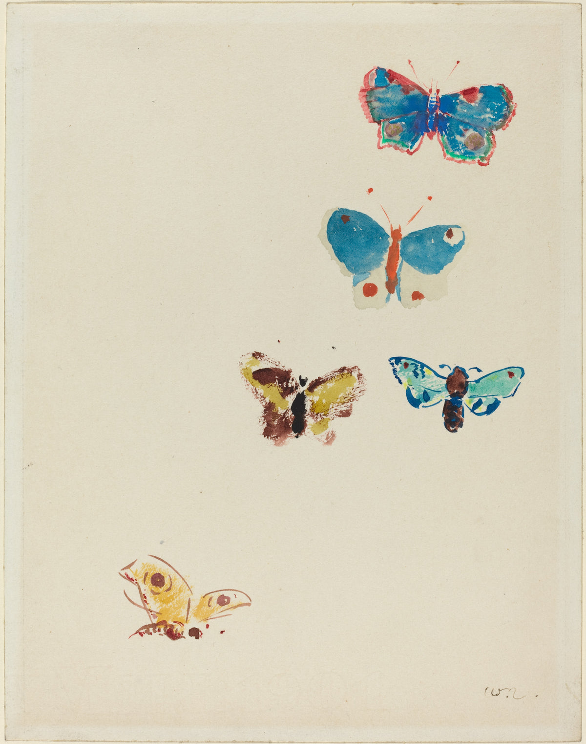 Odilon Redon — Five Butterflies | Symbolist Art Print