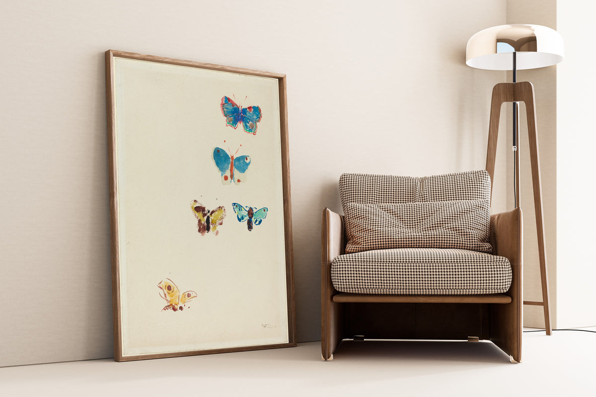 Odilon Redon — Five Butterflies | Symbolist Art Print