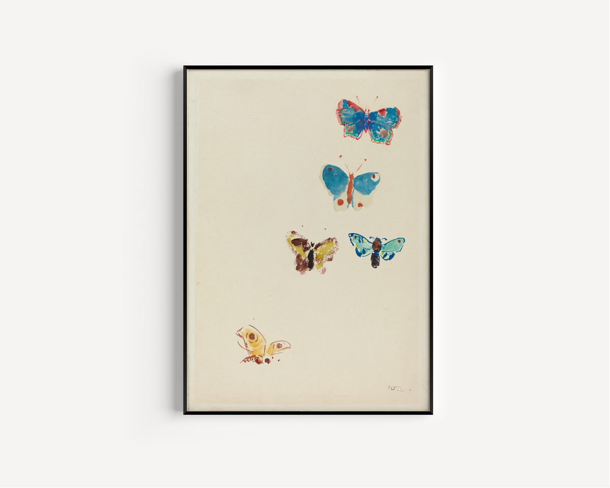 Odilon Redon — Five Butterflies | Symbolist Art Print