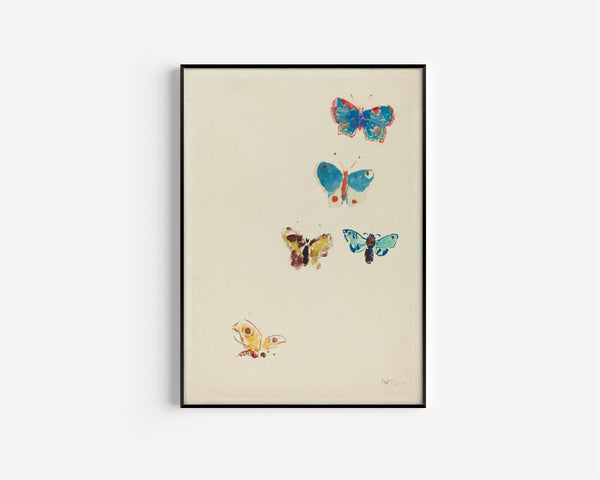 Odilon Redon — Five Butterflies | Symbolist Art Print