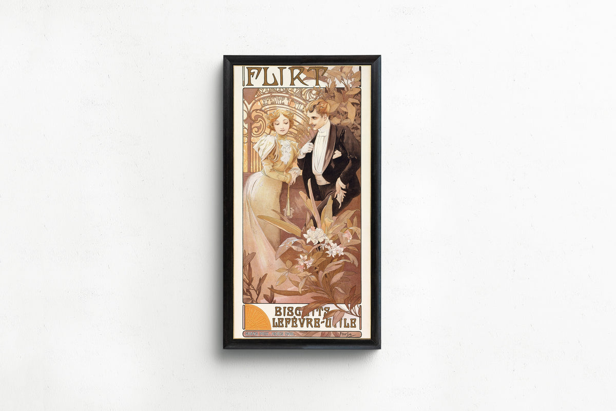 Alphonse Mucha — Flirt (Biscuits Lefèvre-Utile) | Vintage Poster Print