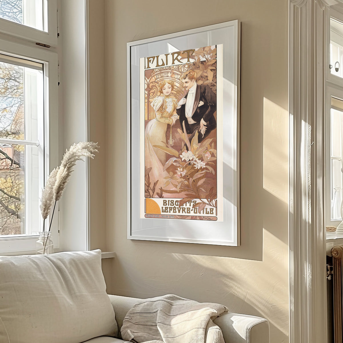 Alphonse Mucha — Flirt (Biscuits Lefèvre-Utile) | Vintage Poster Print