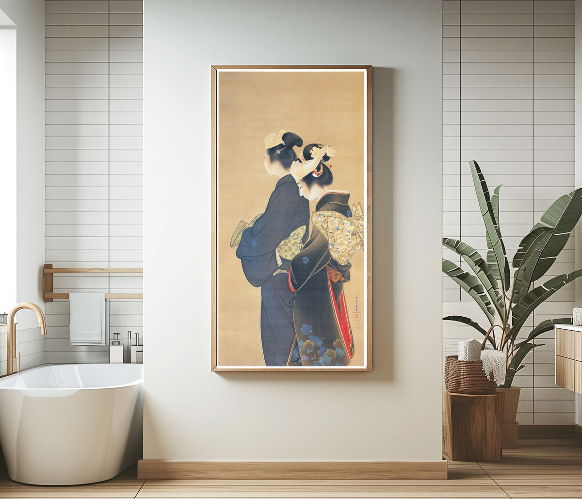 Flower of Life by Uemura Shōen — shown framed on a wall