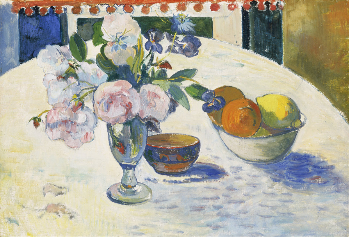 Paul Gauguin — Flowers and a Bowl of Fruit on a Table | Fine Art Print