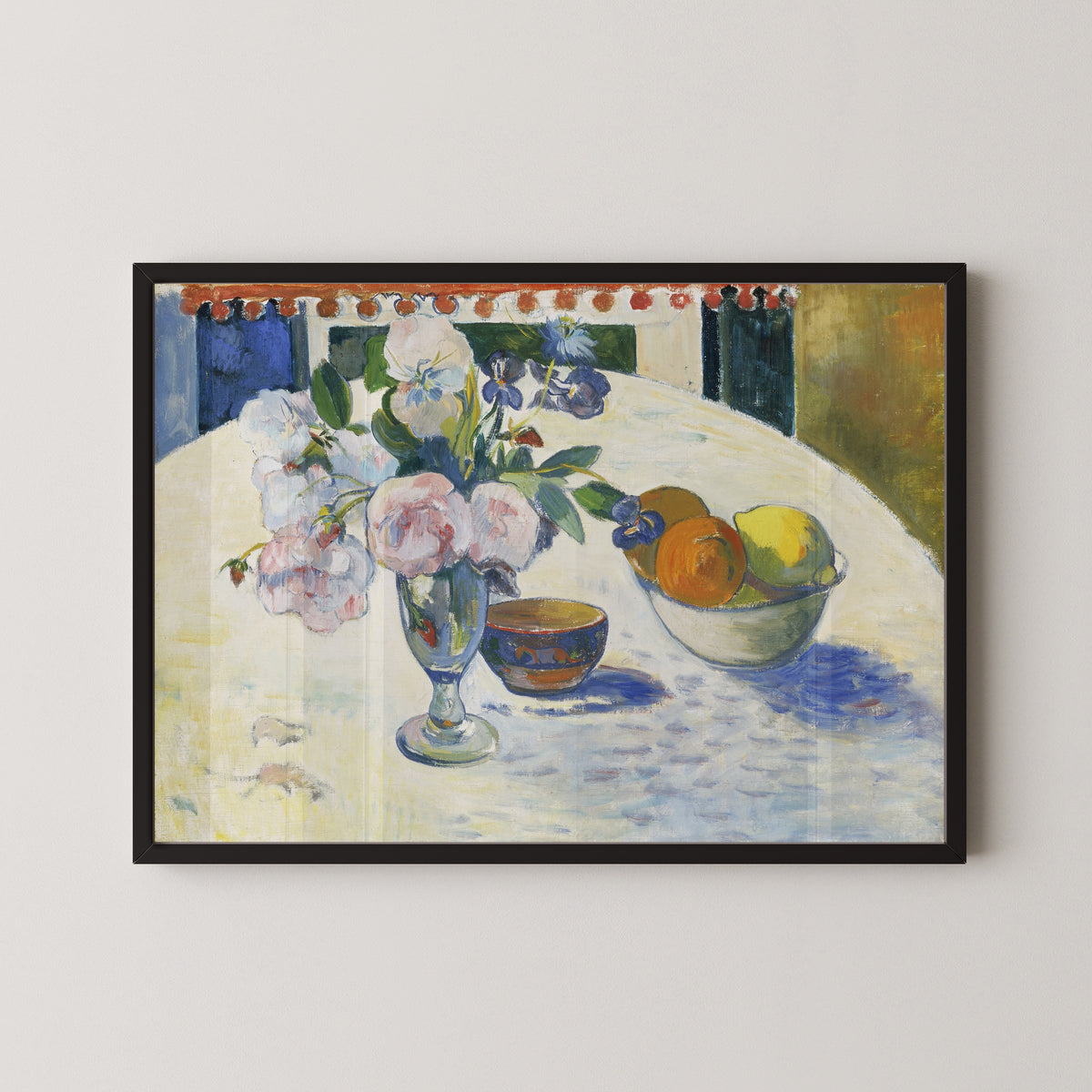 Paul Gauguin — Flowers and a Bowl of Fruit on a Table | Fine Art Print