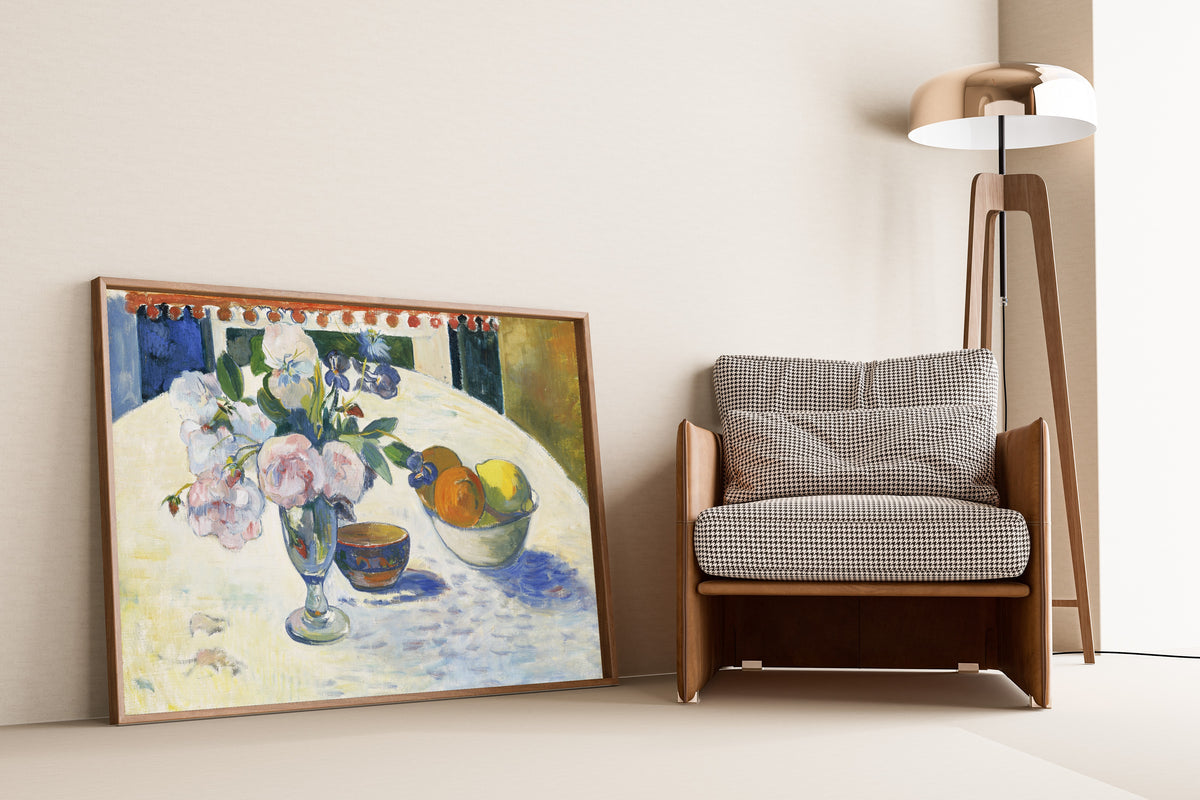 Paul Gauguin — Flowers and a Bowl of Fruit on a Table | Fine Art Print