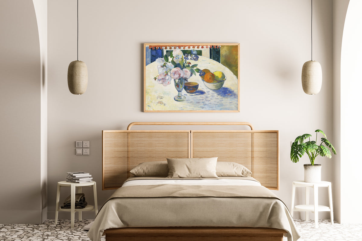 Paul Gauguin — Flowers and a Bowl of Fruit on a Table | Fine Art Print