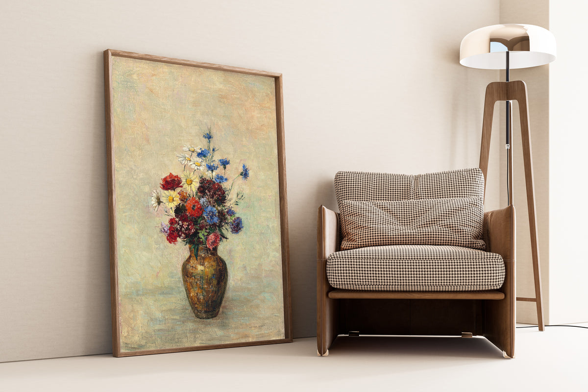 Odilon Redon — Flowers in a Vase (Cornflowers and Daisies) | Symbolist Art Print