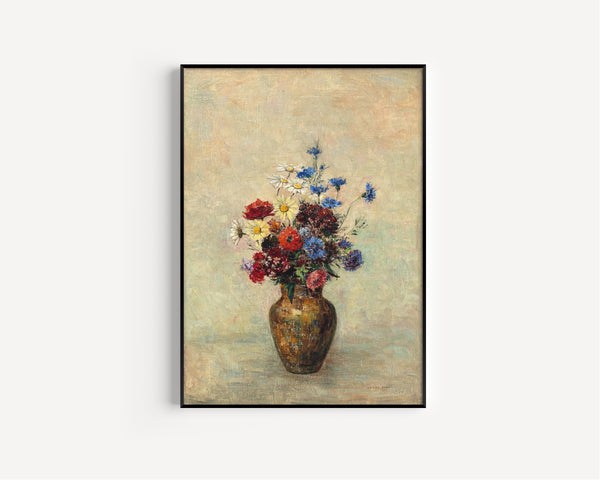 Odilon Redon — Flowers in a Vase (Cornflowers and Daisies) | Symbolist Art Print