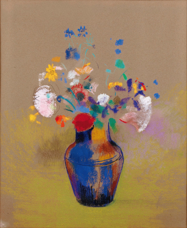 Odilon Redon — Flowers on a Grey Background | Symbolist Art Print