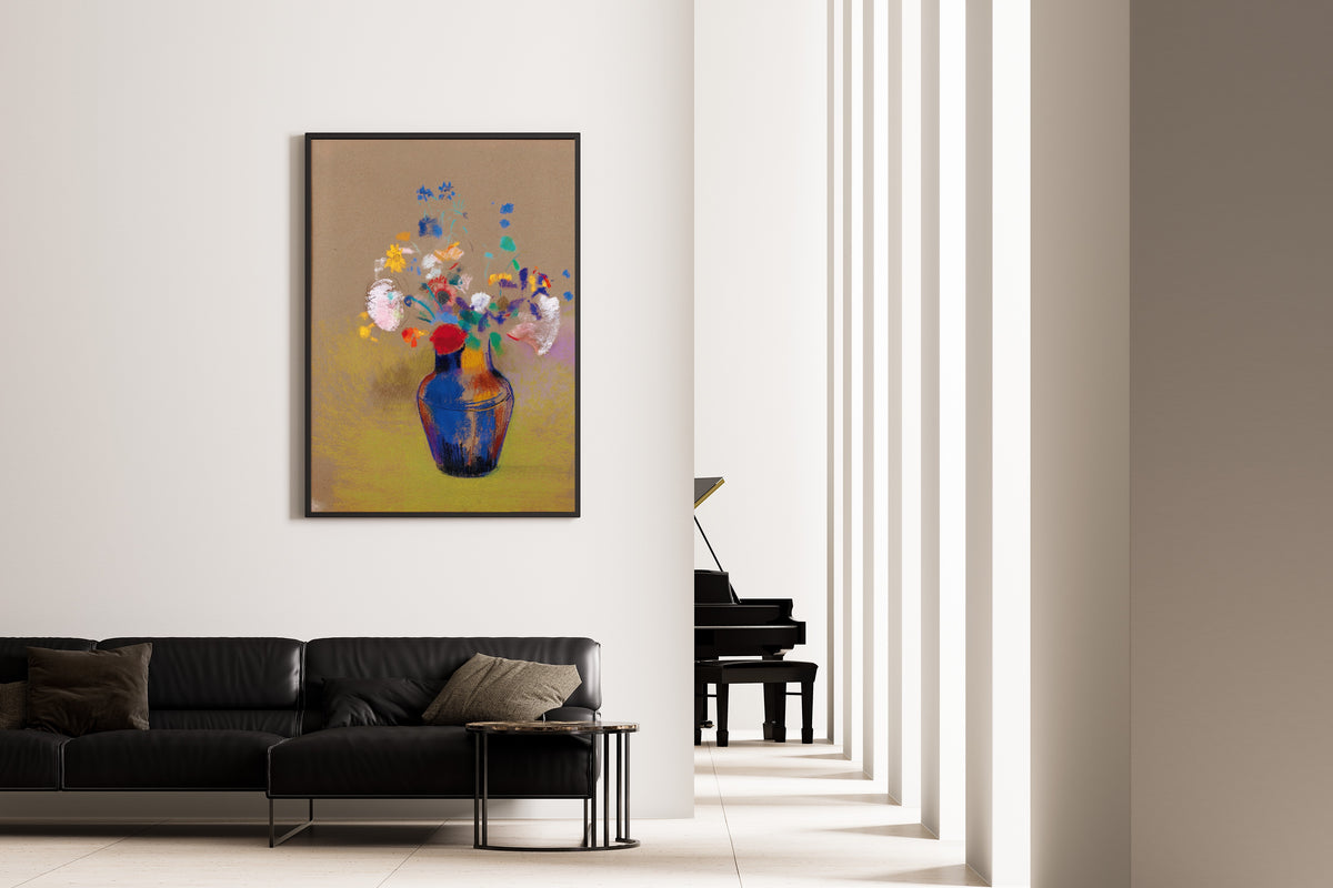 Odilon Redon — Flowers on a Grey Background | Symbolist Art Print