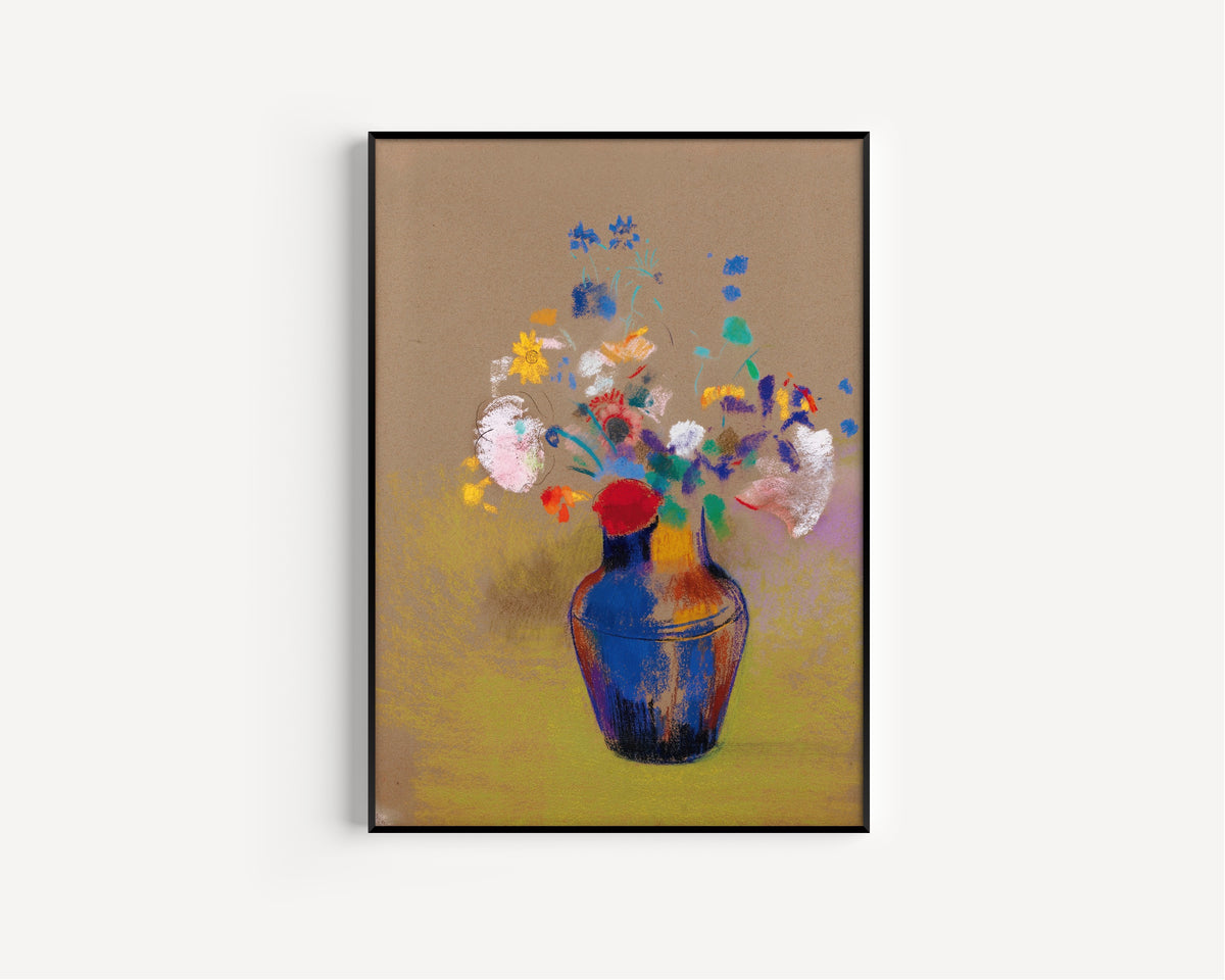 Odilon Redon — Flowers on a Grey Background | Symbolist Art Print