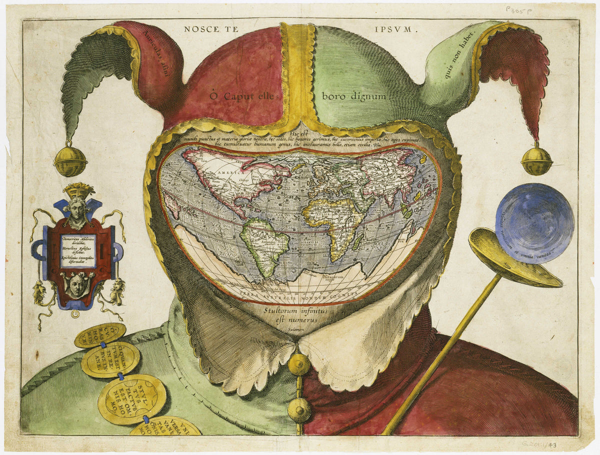 Fool's Cap Map of the World | Hand-Coloured Engraved World Map Print