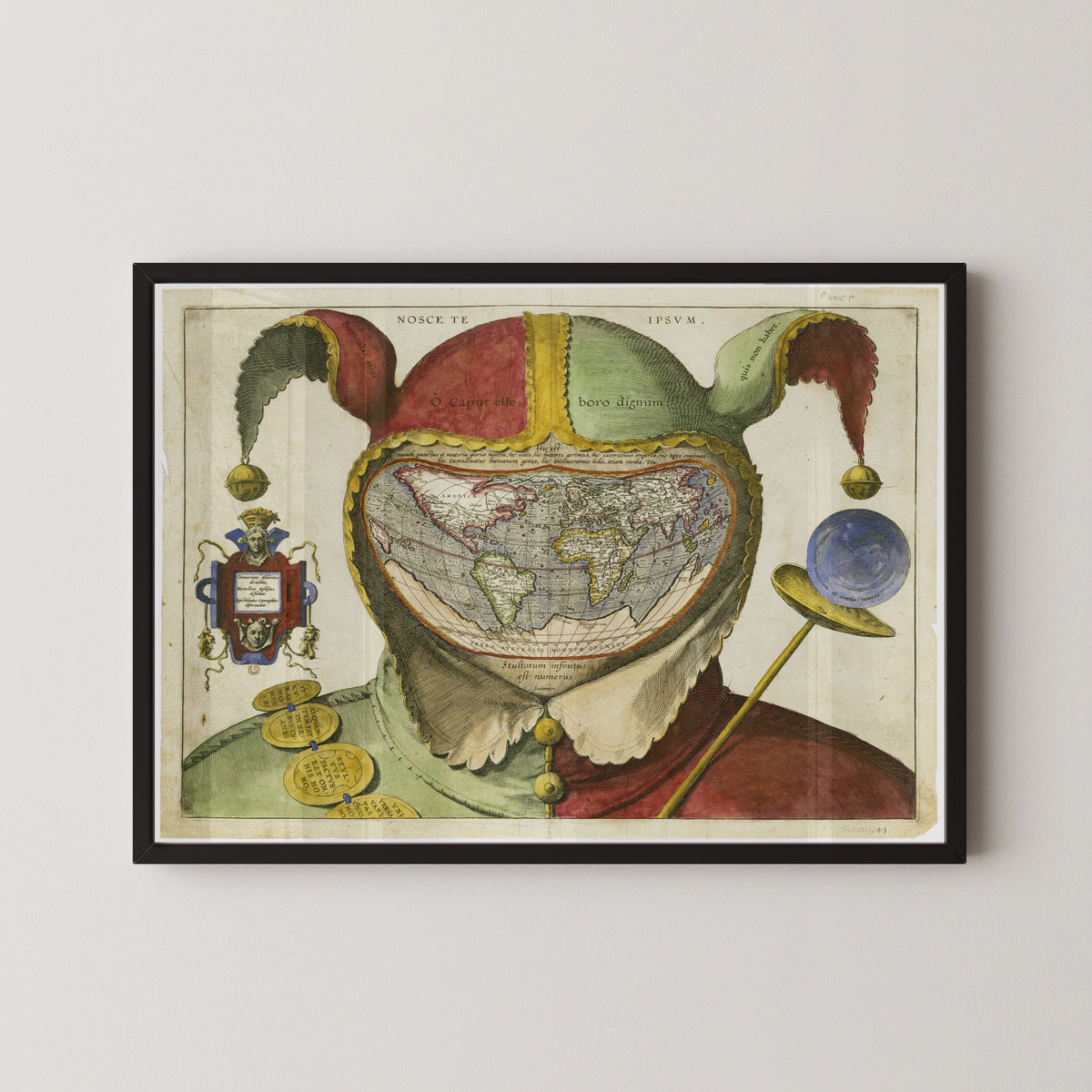 Fool's Cap Map of the World | Hand-Coloured Engraved World Map Print