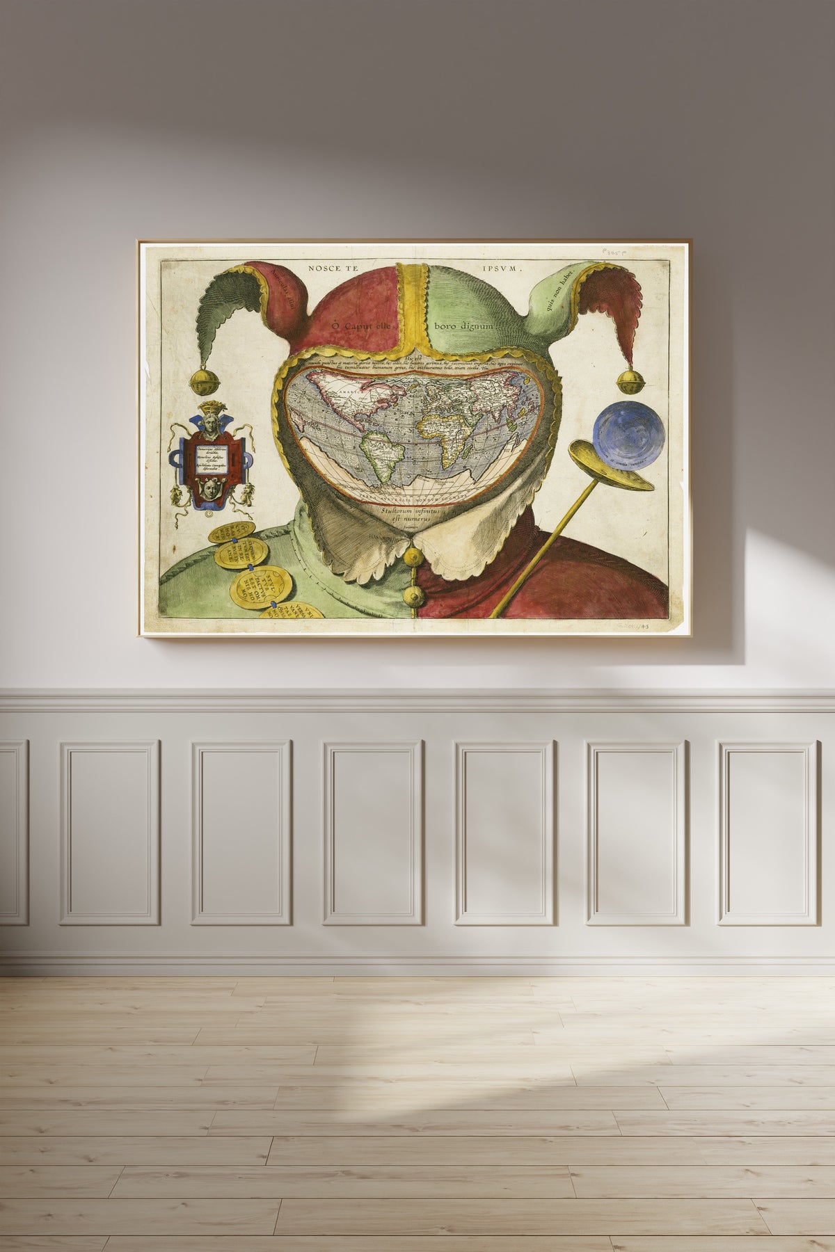 Fool's Cap Map of the World | Hand-Coloured Engraved World Map Print