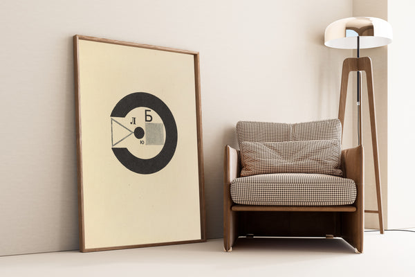 El Lissitzky — For the Voice: Black Ring with Letters | Constructivist Typography Print