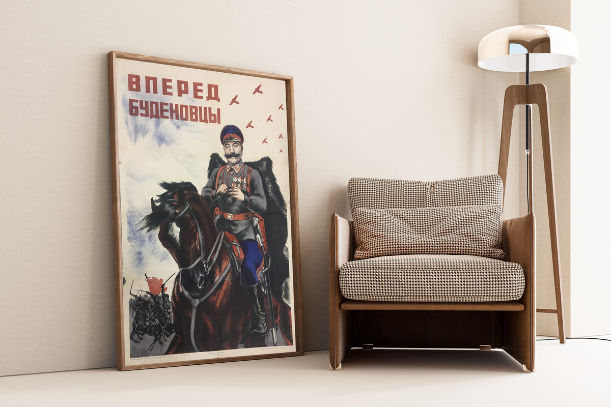 Alexander Polyansky — Forward, Budyonny's Cavalry! | Vintage Soviet Propaganda Poster Print