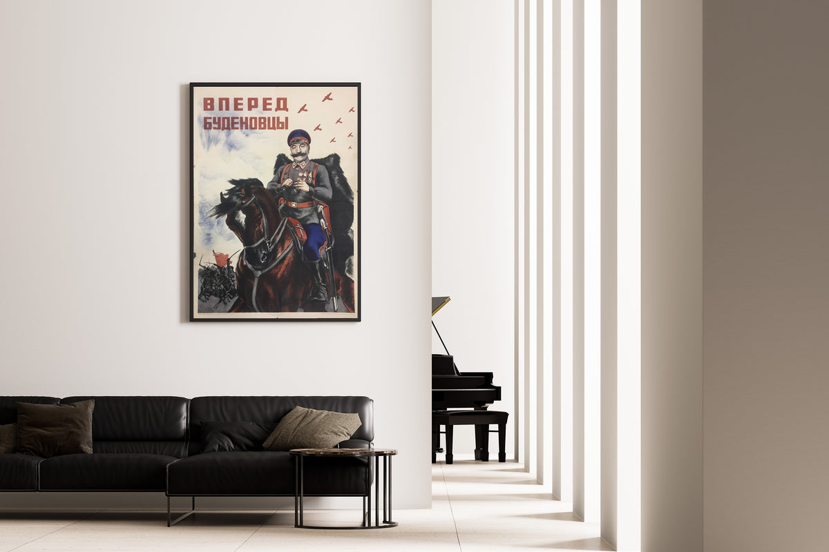 Alexander Polyansky — Forward, Budyonny's Cavalry! | Vintage Soviet Propaganda Poster Print