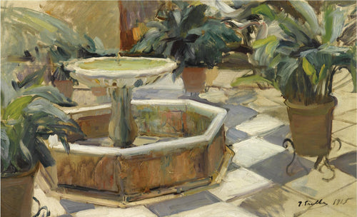 Joaquín Sorolla — Fountain in a Sevillian Courtyard | Fine Art Print