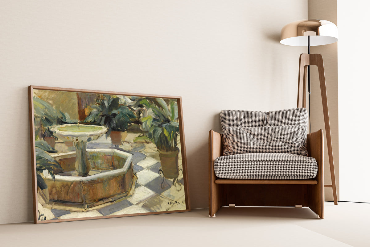 Joaquín Sorolla — Fountain in a Sevillian Courtyard | Fine Art Print