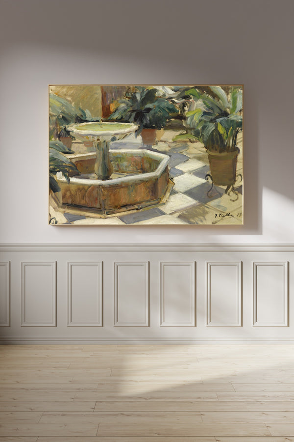 Joaquín Sorolla — Fountain in a Sevillian Courtyard | Fine Art Print