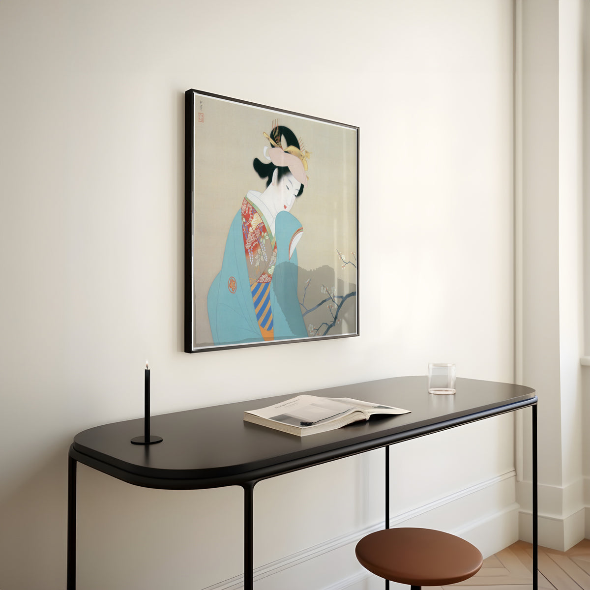 Fragrance of Spring by Uemura Shōen — shown framed on a wall