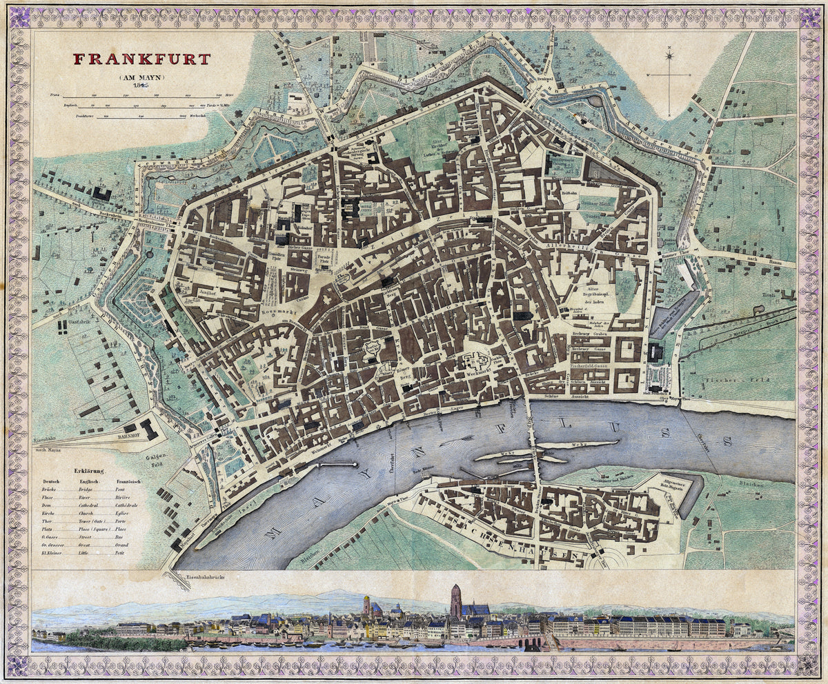 Frankfurt am Main | Antique City Plan Print