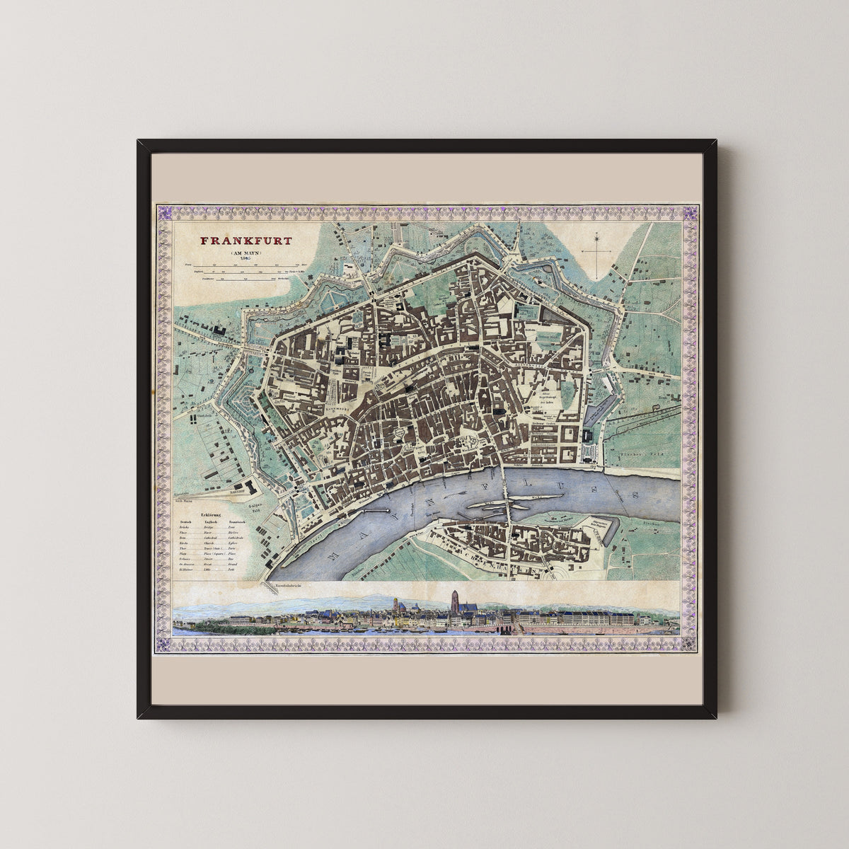 Frankfurt am Main | Antique City Plan Print