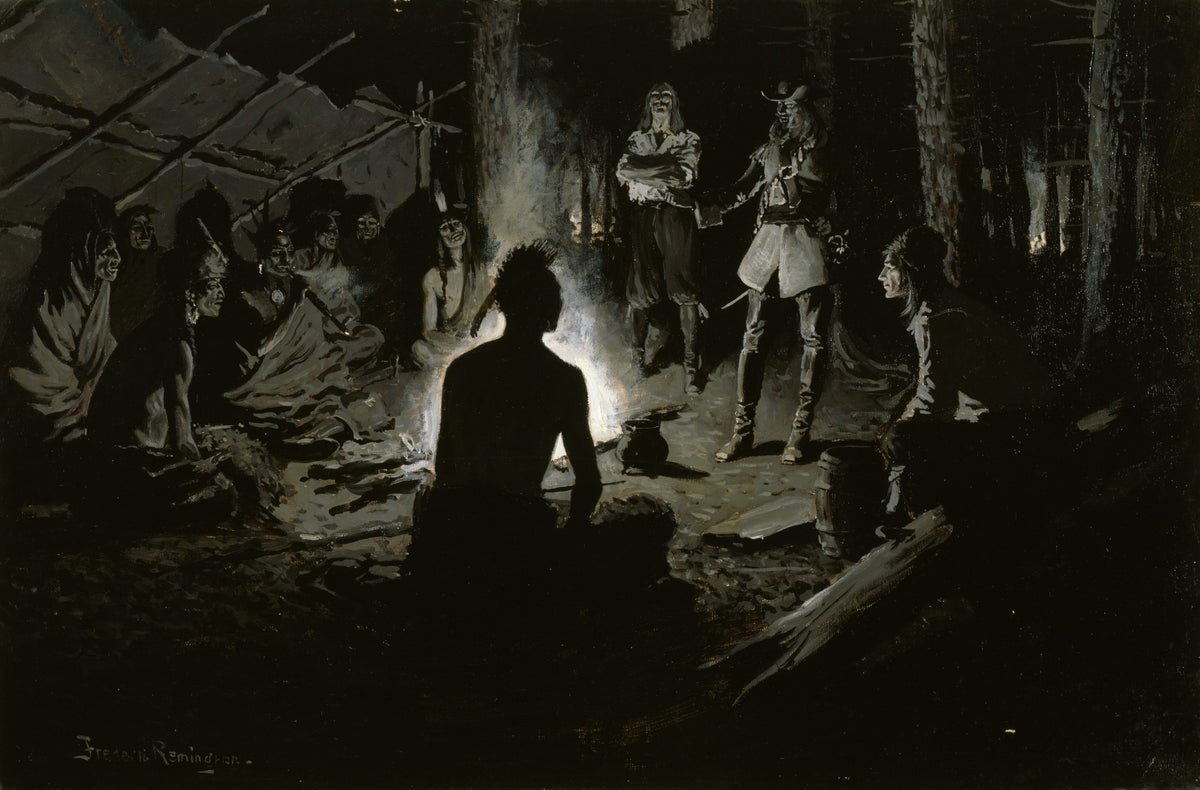 Frederic Remington — French Explorer's Council with the Indians | Western Art Print