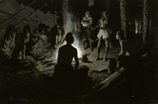 Frederic Remington — French Explorer's Council with the Indians | Western Art Print