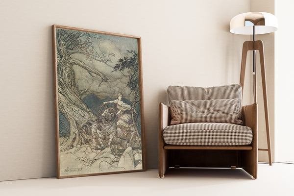 Arthur Rackham — Fricka Approaches in Anger | Wagner Illustration Print