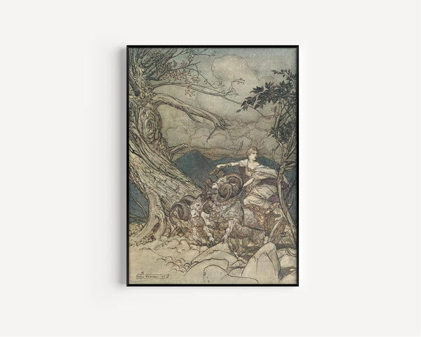 Arthur Rackham — Fricka Approaches in Anger | Wagner Illustration Print
