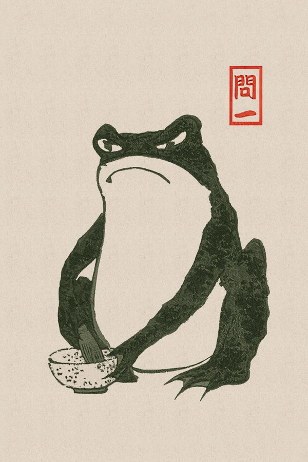 Matsumoto Hoji — Frog with Cup (Meika Gafu) | Japanese Woodblock Print