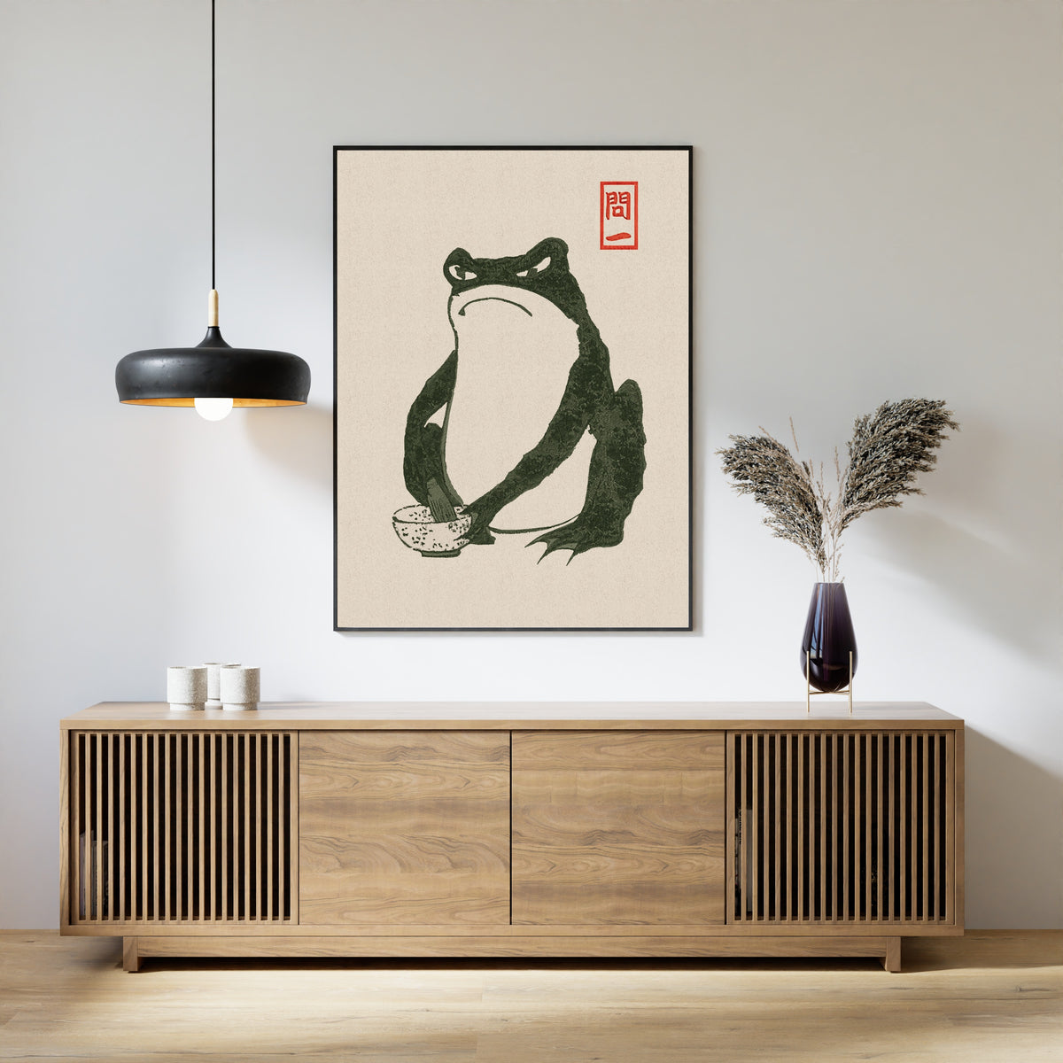 Matsumoto Hoji — Frog with Cup (Meika Gafu) | Japanese Woodblock Print
