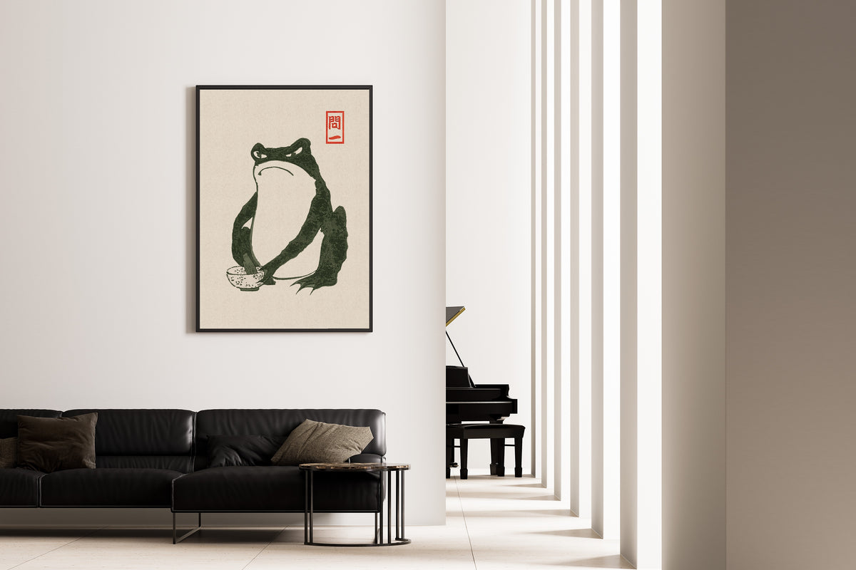 Matsumoto Hoji — Frog with Cup (Meika Gafu) | Japanese Woodblock Print