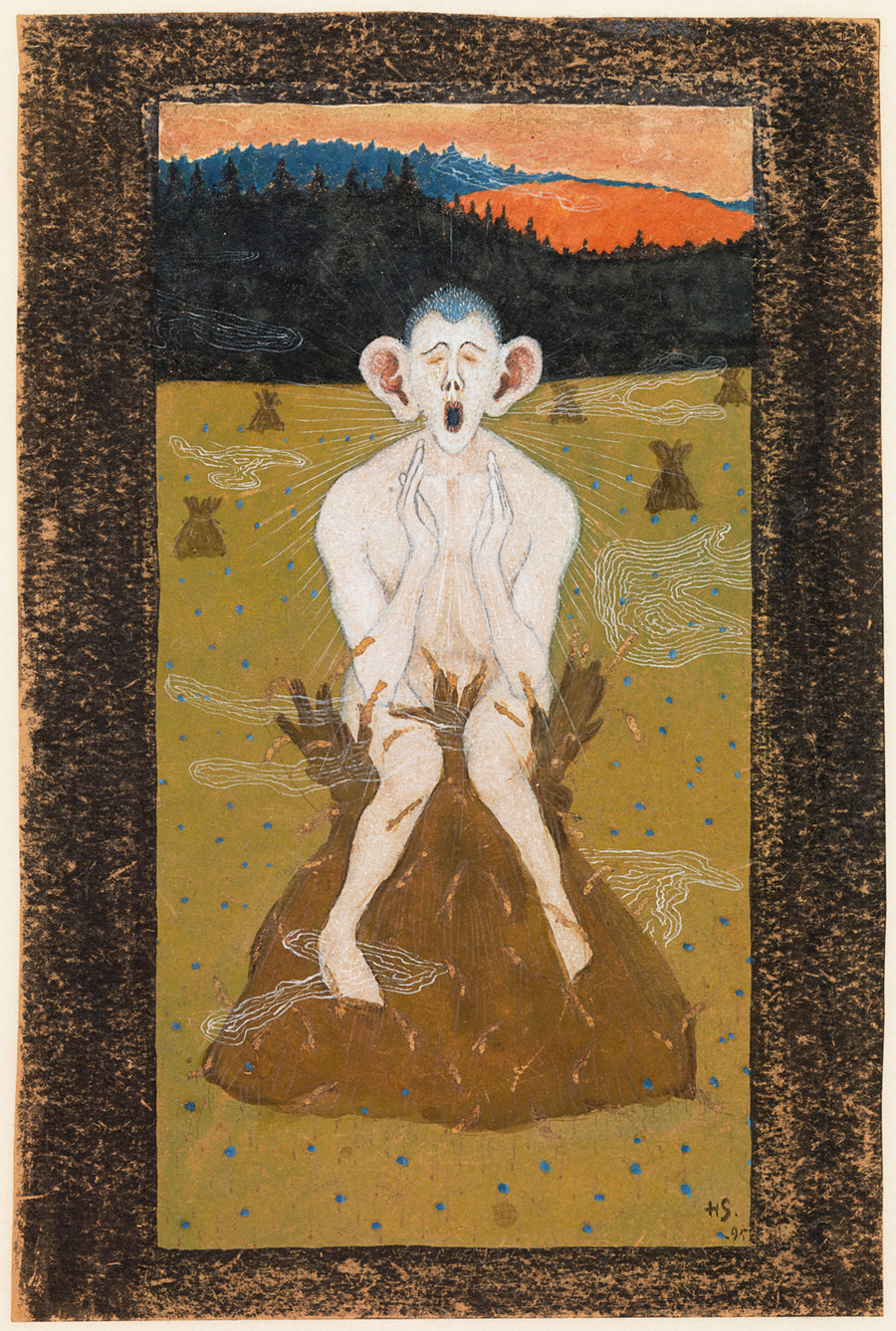 Hugo Simberg — Frost | Art Print shown to scale on a wall above a sofa