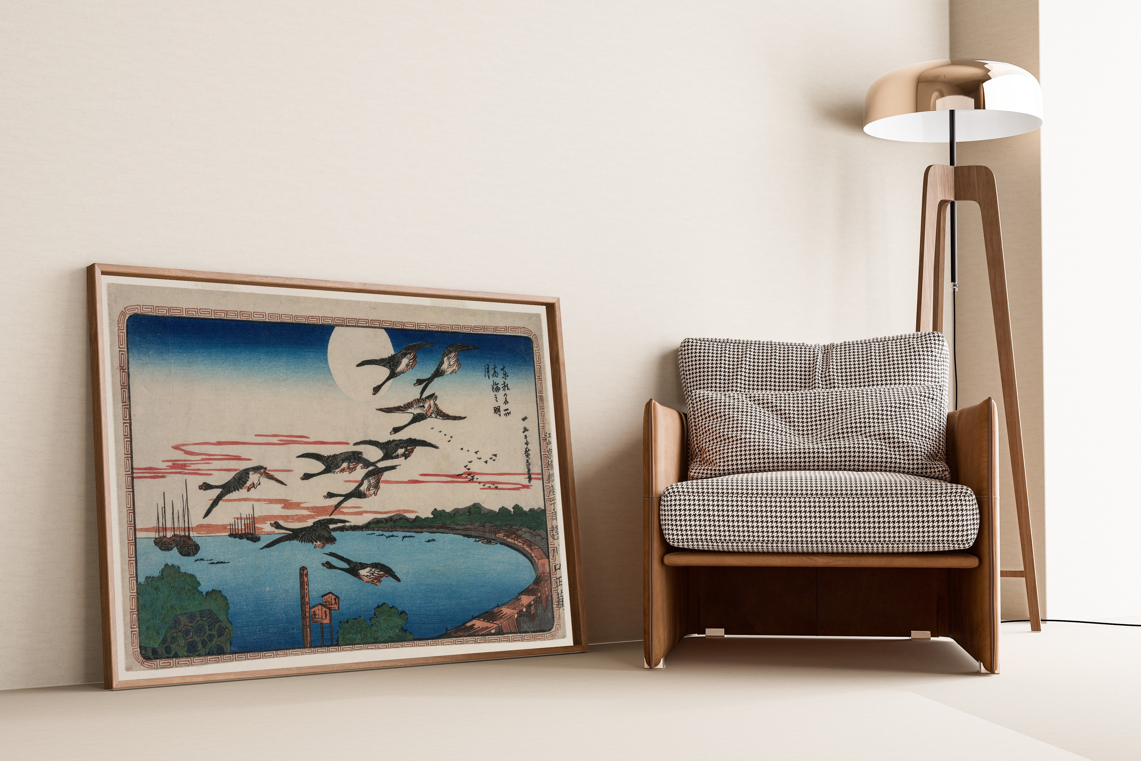 Utagawa Hiroshige — Full Moon over Takanawa | Japanese Woodblock Print (Ukiyo-e)